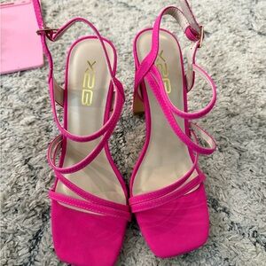 Fuchsia Strappy Heels